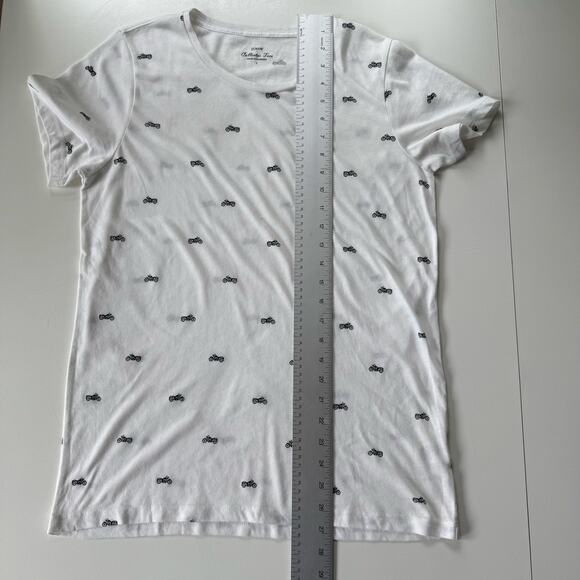 J.Crew Collector Tees Motorcycle Print T-Shirt White Indie Soft Grunge Sz Large - Picture 10 of 10